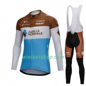 Fietskleding (Fietsshirt Lange Mouw + Lange Koersbroek) 2018 AG2R La Mondiale N001